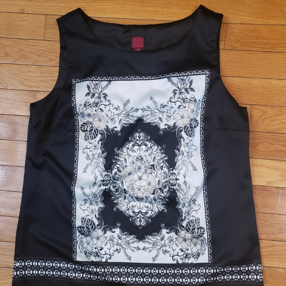 Black & White Satin Top Size M
